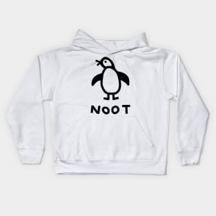 Monochrome Self Portrait of a Penguin Kids Hoodie